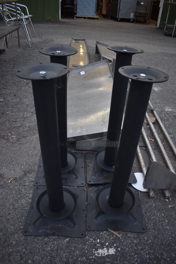 4 Black Metal Table Bases. 12x12x29. 4 Times Your Bid!