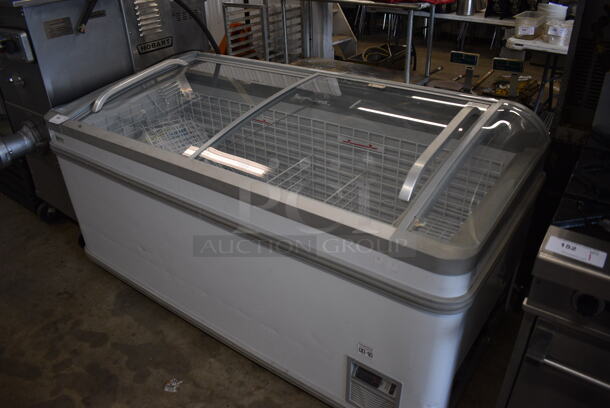 AHT Metal Commercial Chest Freezer Merchandiser. 77x33x39. Tested and Working!