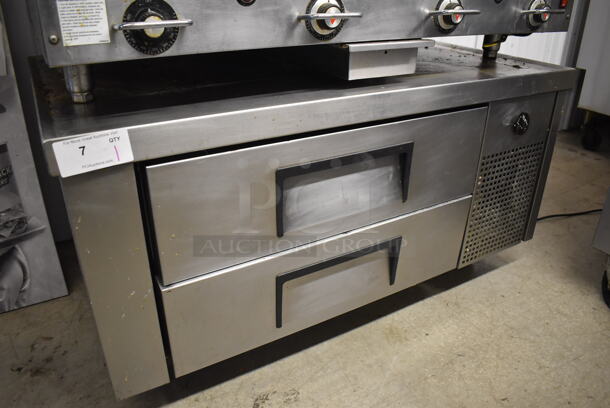 2012 True TRCB-48 Stainless Steel Commercial 2 Drawer Chef Base on Commercial Casters. 115 Volts, 1 Phase. 48x32x25.5. Tested and Powers On But Temps at 45 Degrees - Image 2 of 6