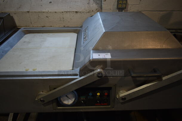 UltraVac Metal Commercial Floor Style Double Chamber Vacuum Sealer. 240 Volts, 3 Phase.  - Image 9 of 12