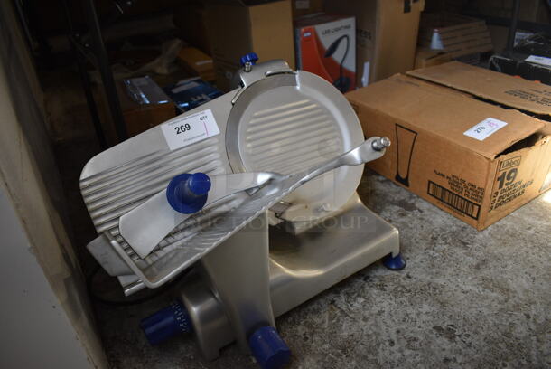 Sir Lawrence Stainless Steel Commercial Countertop Meat Slicer w/ Blade Sharpener. 23x25x17. Tested and Working! - Image 3 of 6