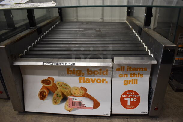 2017 Star 458TBDE Stainless Steel Commercial Countertop Hot Dog Roller w/ Sneeze Guard and Bun Drawer. 120 Volts, 1 Phase. 25x35x26. Tested and Working! - Image 8 of 10