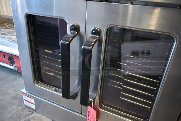 BRAND NEW SCRATCH AND DENT! Vulcan VC5GD-21D1Z Stainless Steel Commercial Stainless Steel Commercial Propane Gas Powered Full Size Commercial Convection Oven w/ View Through Doors, Metal Oven Racks and Thermostatic Controls. See Pictures For Broken Glass Pane on Left Door. - Image 5 of 11