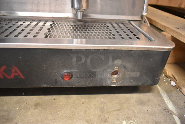 Monika Stainless Steel Commercial Countertop 2 Group Espresso Machine w. 2 Steam Wands. 220 Volts.  - Image 3 of 5