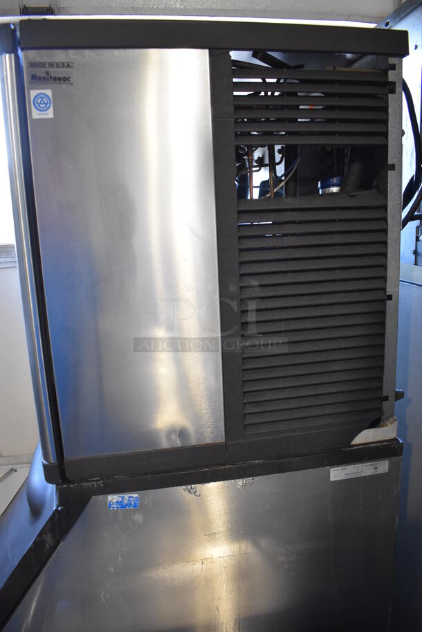 Manitowoc QY0424A Stainless Steel Commercial Ice Machine Head on Manitowoc B320 Stainless Steel Ice Bin. 115 Volts, 1 Phase. 22x35x63.5 - Image 5 of 7