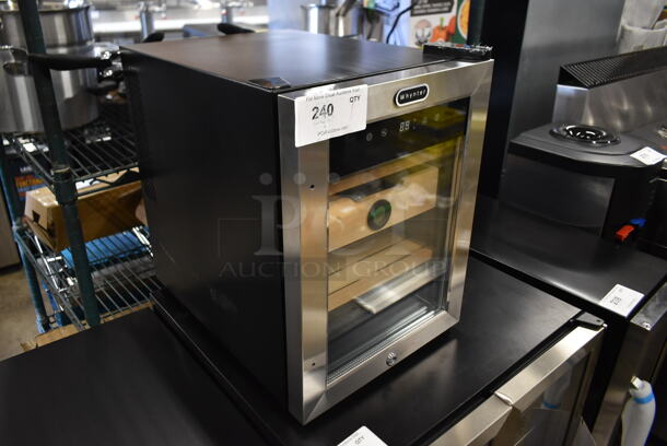 BRAND NEW SCRATCH AND DENT! Whynter CHC-123DS 1.2 cu. ft. Stainless Steel Digital Control and Display Cigar Humidor with Spanish Cedar Shelves. 115 Volt, 1 Phase. Tested and Working! - Image 2 of 4