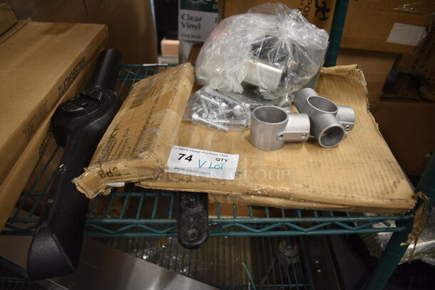 BRAND NEW SCRATCH AND DENT! Lot of Various Items Including Regency 460ECP8 NSF Chrome Post, 21430CWLNCL Cambro 30CWLN135 Camwear 1/3 Size Clear Polycarbonate FlipLid with Spoon Notch.  - Image 1 of 8