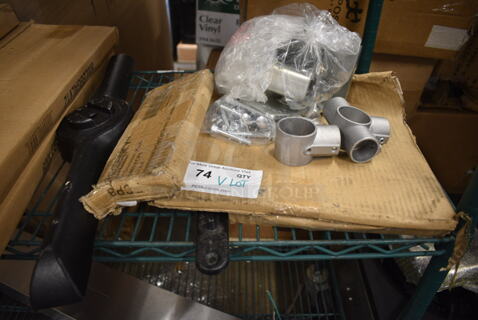 BRAND NEW SCRATCH AND DENT! Lot of Various Items Including Regency 460ECP8 NSF Chrome Post, 21430CWLNCL Cambro 30CWLN135 Camwear 1/3 Size Clear Polycarbonate FlipLid with Spoon Notch. 
