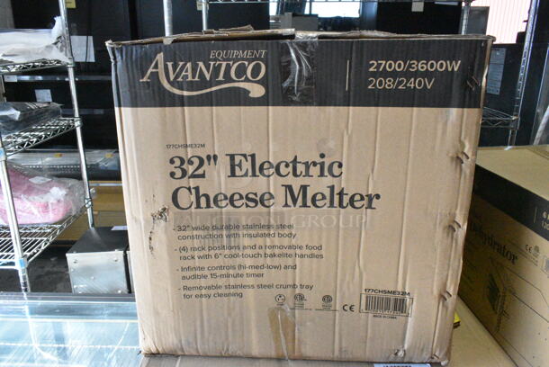 BRAND NEW IN BOX! Avantco 177CHSME32M Stainless Steel Commercial Countertop Electric Powered 32" Cheese Melter. 208/240 Volts. - Image 2 of 3