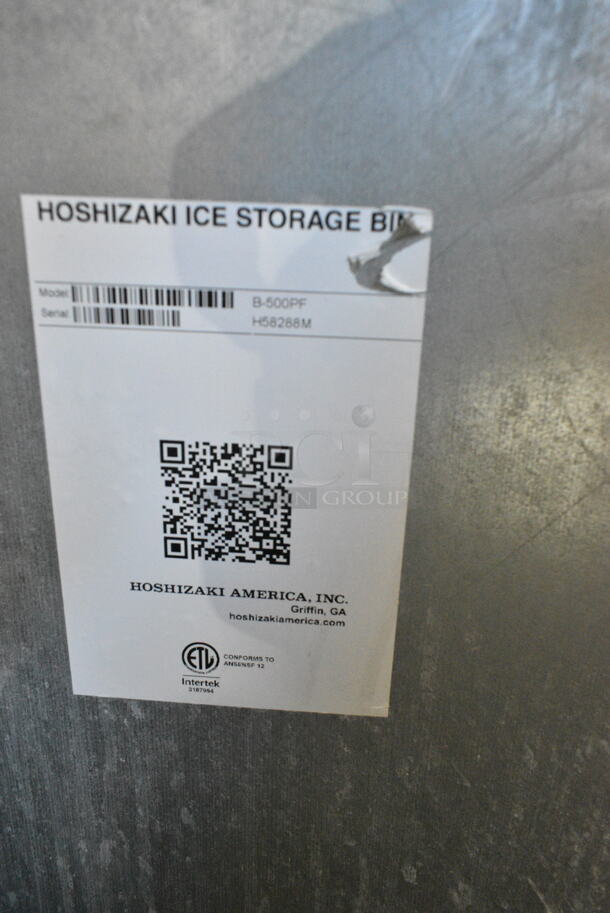 Hoshizaki F-801MAJ Stainless Steel Commercial Ice Machine Head on Hoshizaki B-500PF Commercial Ice Bin. 115 Volts, 1 Phase.  - Image 8 of 8