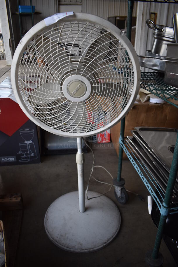 Lasko White Floor Style Fan. 20x20x48. Tested and Working!
