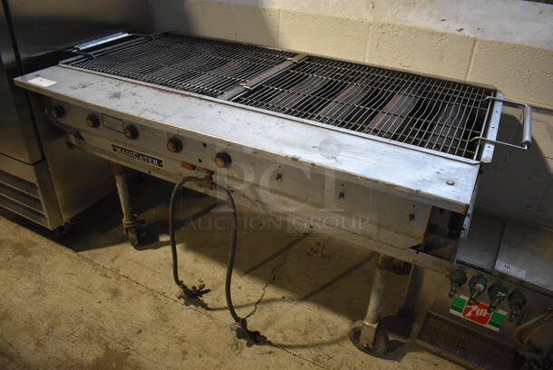 MagiCater LPG-60 Metal Commercial Propane Gas Powered Charbroiler Grill on Commercial Casters. 61x53.5x35
