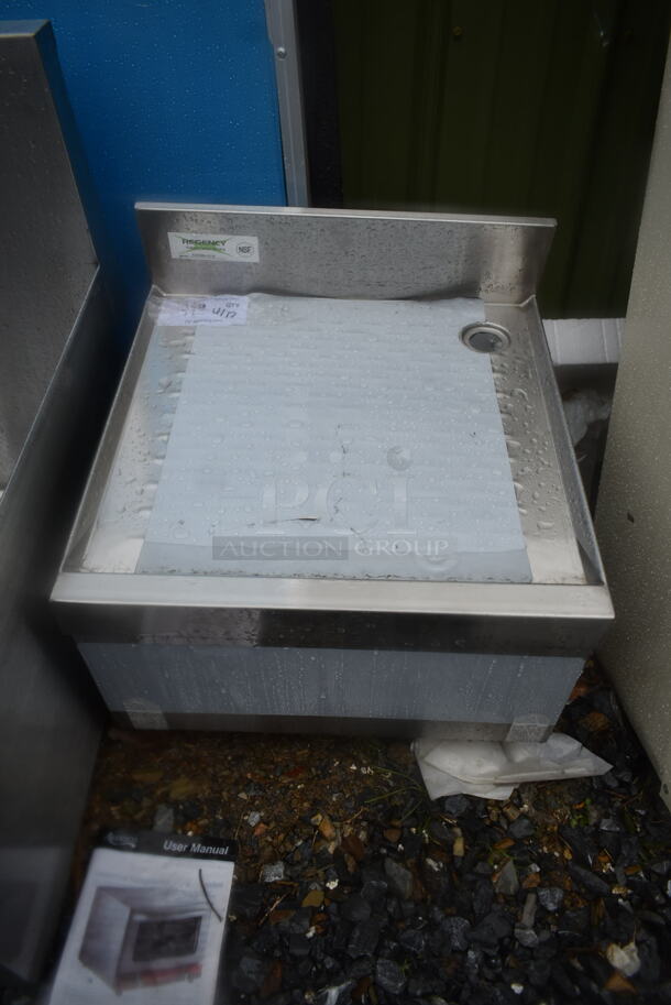 BRAND NEW SCRATCH AND DENT! Regency 600DBU1818 Stainless Steel Commercial Underbar Drainboard - 18" x 18". No Legs.  - Image 2 of 5