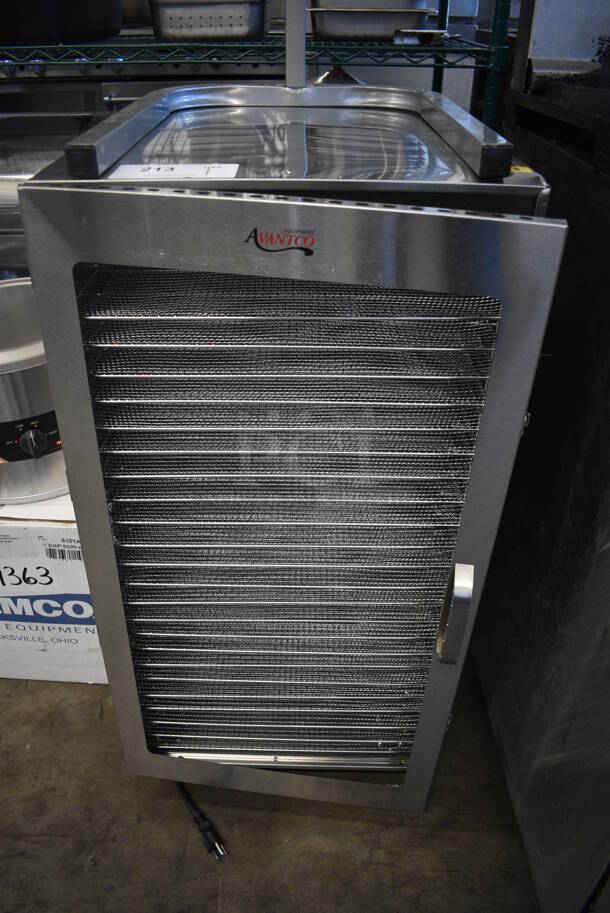 BRAND NEW SCRATCH AND DENT! Avantco 177LT93 Stainless Steel 24 Rack Food Dehydrator. Missing Door Glass - See Pictures. 17x21x34. Tested and Working!