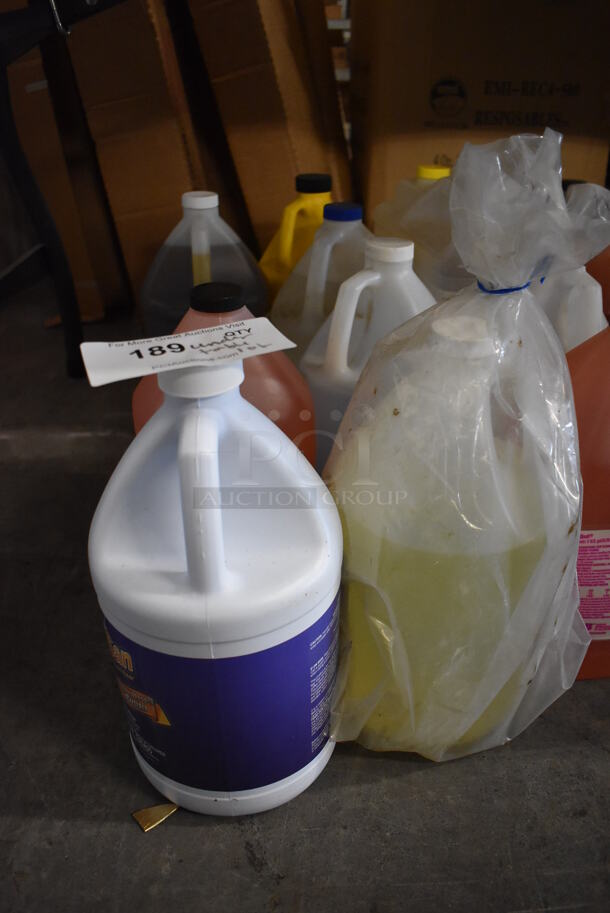 ALL ONE MONEY! Lot of Items Under Table Including Pot and Pan Detergent, Sanitizer and Pitco Frialator Cleaner Packets - Image 2 of 8