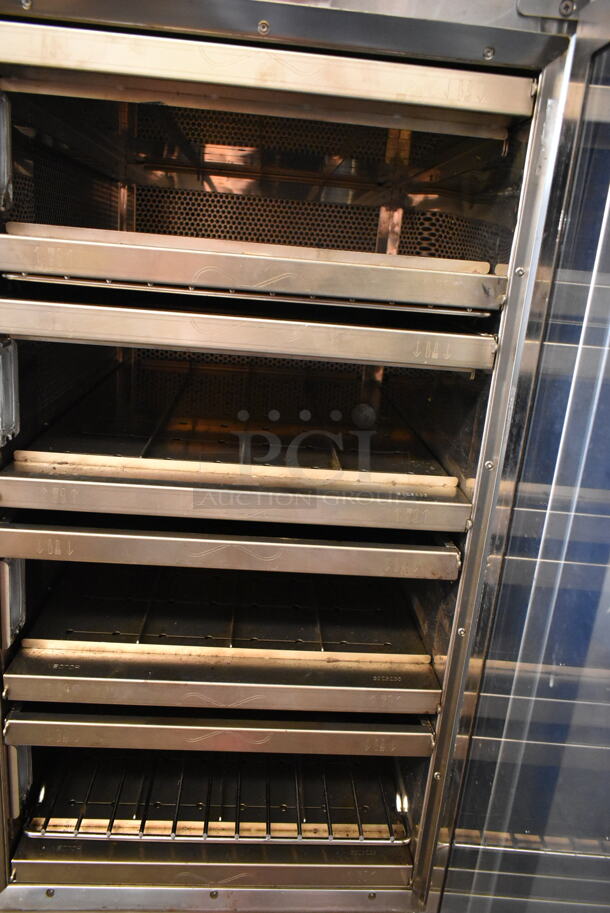 2019 Alto Shaam VMC H4H Stainless Steel Commercial Electric Powered Half-Size Vector H Multi Cook Oven on Stand. See Pictures For Side Dent and Crack in Screen. 208-240 Volts, 3 Phase. - Image 5 of 6