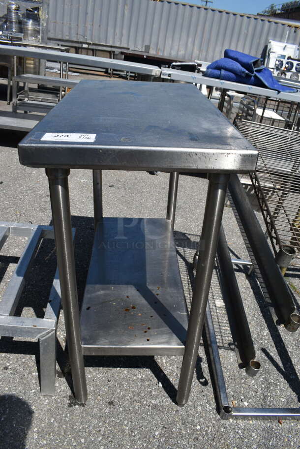 Stainless Steel Work Table With Undershelf on Galvanized Legs