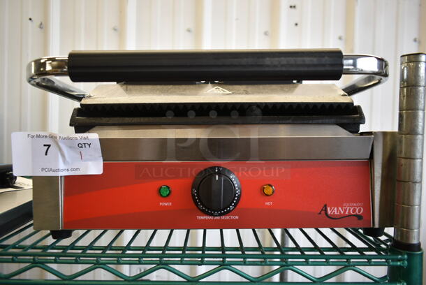LIKE NEW! Avantco 177P75SG Stainless Steel Commercial Countertop Panini Press. 120 Volts, 1 Phase. Tested and Working! - Image 3 of 6