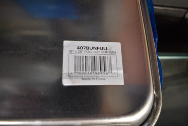 12 BRAND NEW SCRATCH AND DENT! Choice 407BUNFULL Full Size 18" x 26" 19 Gauge Wire in Rim Aluminum Bun Pan / Sheet Pan. 12 Times Your Bid! - Image 5 of 5