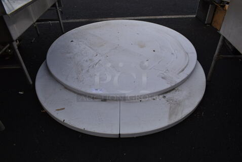 2 Round Folding Tables. Includes 72". 2 Times Your Bid!