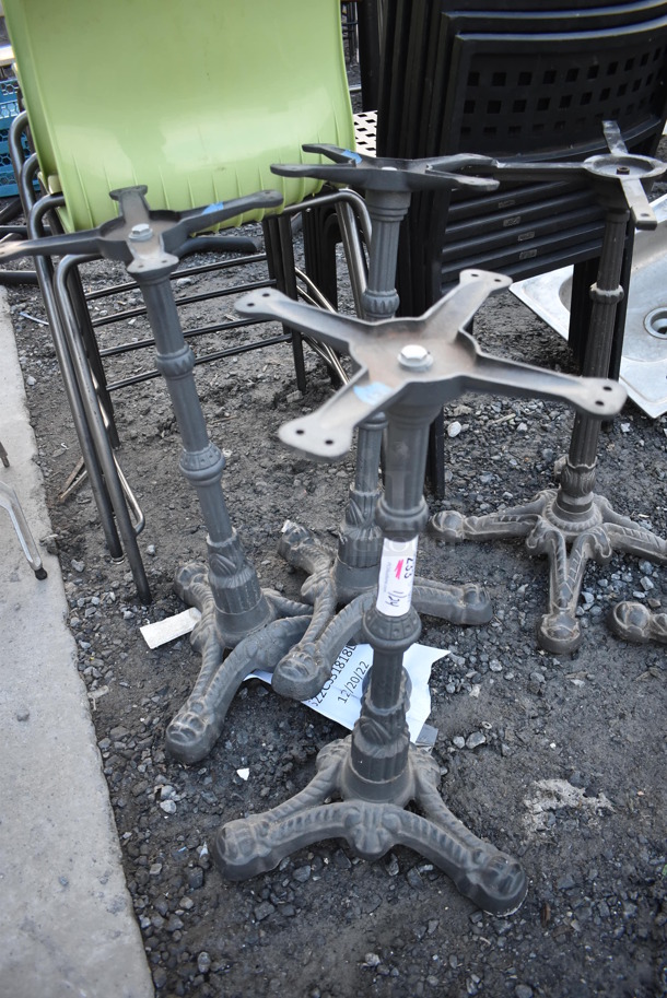 3 Black Metal Table Bases. 17x17x28. 3 Times Your Bid!  - Image 2 of 3