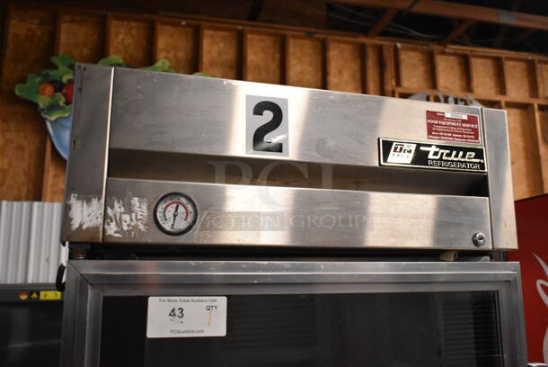 True T-23G-2 Stainless Steel Commercial 2 Door Half Size Reach In Cooler Merchandiser on Commercial Casters. 115 Volts, 1 Phase. Tested and Working! - Image 2 of 7