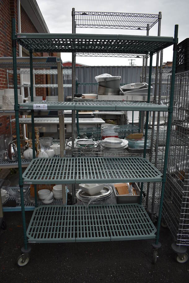 Metro Max Poly 4 Tier Shelving Unit on Commercial Casters. BUYER MUST DISMANTLE. PCI CANNOT DISMANTLE FOR SHIPPING. PLEASE CONSIDER FREIGHT CHARGES. 48x24x80 - Image 1 of 5