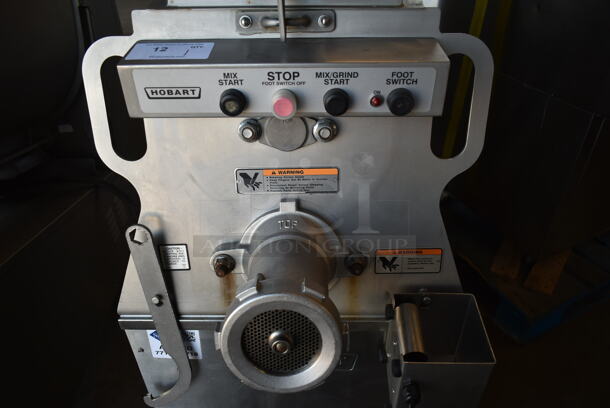 2017 Hobart MG2032 Metal Commercial Floor Style Electric Powered Meat Mixer Grinder w/ Foot Pedal on Commercial Casters. 208 Volts, 3 Phase. - Image 3 of 8
