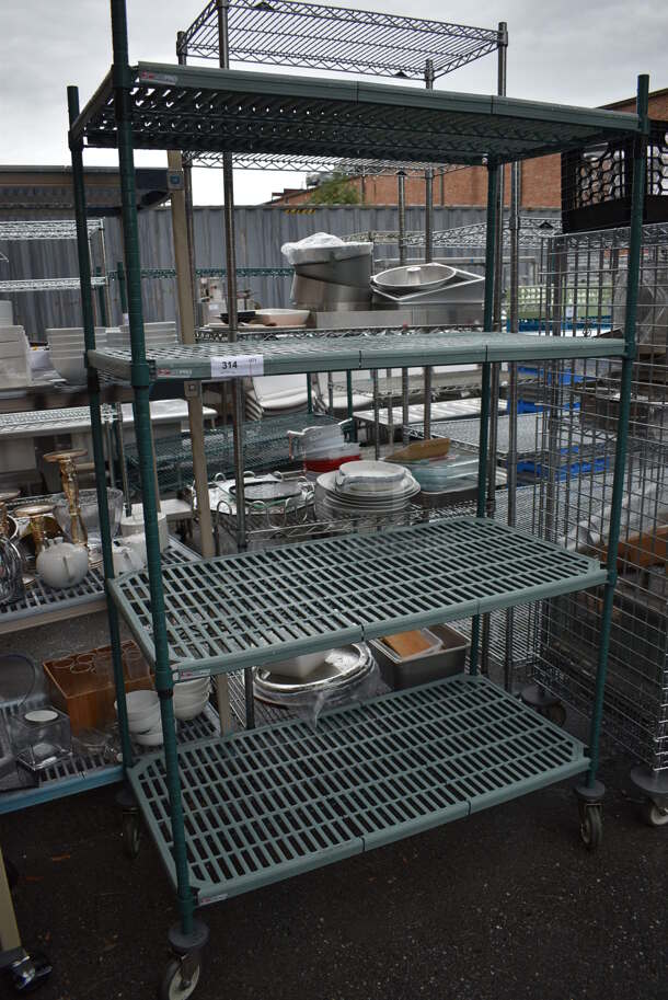 Metro Max Poly 4 Tier Shelving Unit on Commercial Casters. BUYER MUST DISMANTLE. PCI CANNOT DISMANTLE FOR SHIPPING. PLEASE CONSIDER FREIGHT CHARGES. 48x24x80 - Image 2 of 5