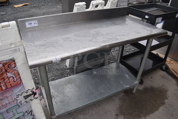 Stainless Steel Commercial Table w/ Back Splash and Under Shelf. 48x24x41 - Image 2 of 4