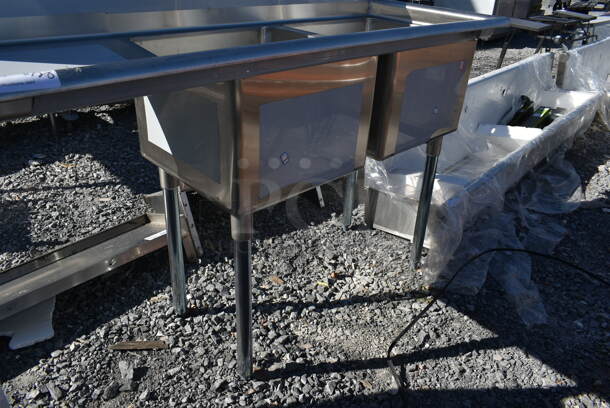 BRAND NEW SCRATCH AND DENT! Regency 600S2171718L Stainless Steel Commercial 2 Bay Sink w/ Left Side Drain Board. Bays 17x17. Drain Board 16.5x18.5 - Image 4 of 5