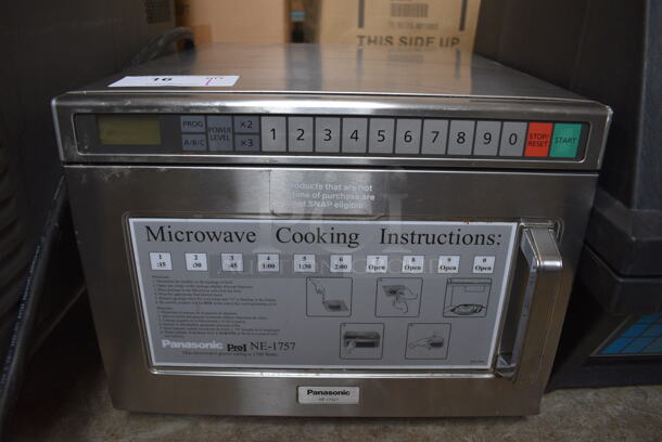 Panasonic Model NE-17521 Stainless Steel Commercial Countertop Microwave Oven. 16.5x19x13.5