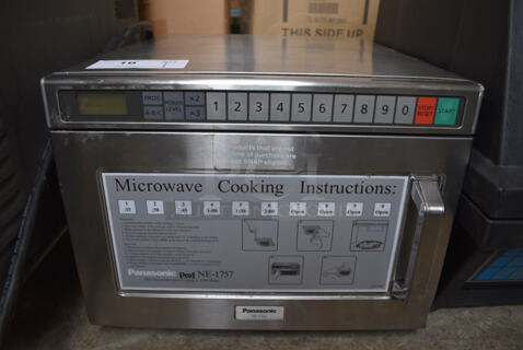 Panasonic Model NE-17521 Stainless Steel Commercial Countertop Microwave Oven. 16.5x19x13.5