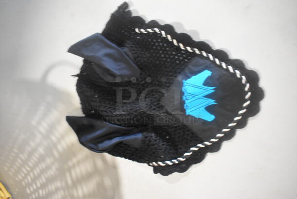 ALL ONE MONEY! Black Leather Cliff Barnsby - Saddler to the Queen Size 17.5 Saddle and Bag, Professionals Choice Girth, Reins, Horse Blinders, RMS Titanic Padlock and Basket! - Image 6 of 12