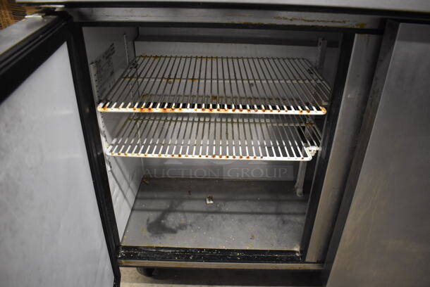 2012 True TWT-48F Stainless Steel Commercial 2 Door Work Top Freezer w/ Back Splash on Commercial Casters. 115 Volts, 1 Phase. 48x30x40. Tested and Working! - Image 5 of 6