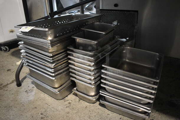 ALL ONE MONEY! Lot of 38 Various Stainless Steel Drop In Bins. Includes Full Size and Half Size. - Image 2 of 5