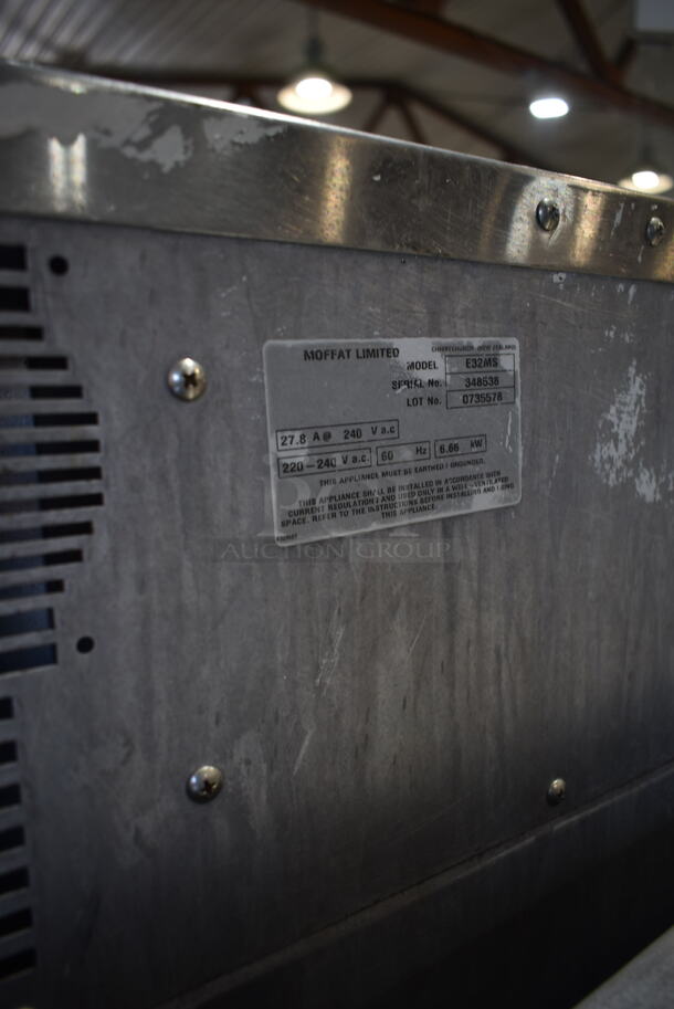 Moffat Turbofan E32MS Stainless Steel Commercial Full Size Electric Touch Screen Convection Oven with Steam Injection on Equipment Stand w/ Commercial Casters 220-240 Volts.  - Image 7 of 7