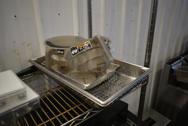 ALL ONE MONEY! Tier Lot of Metal 4 Tier Stand and Poly Brew Baskets - Image 5 of 5