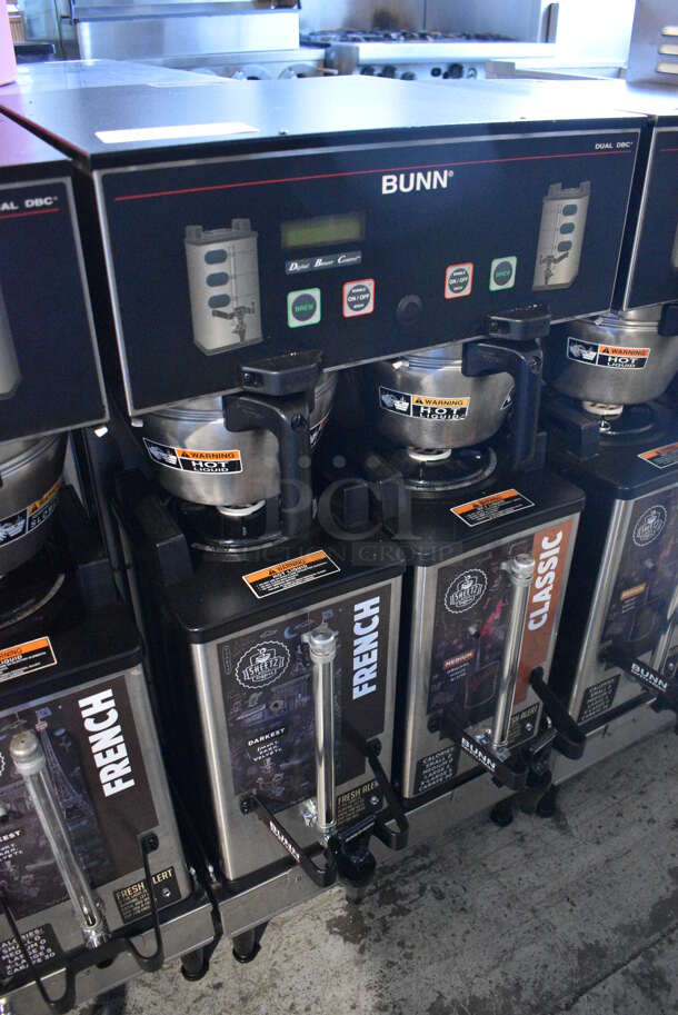 2012 Bunn Model DUAL SH DBC Stainless Steel Commercial Countertop Dual Coffee Machine w/ 2 Stainless Steel Brew Baskets and 2 Bunn Model SH SERVER Satellite Servers. 120/208-240 Volts, 1 Phase. 18x24x36. Tested and Working! - Image 3 of 5