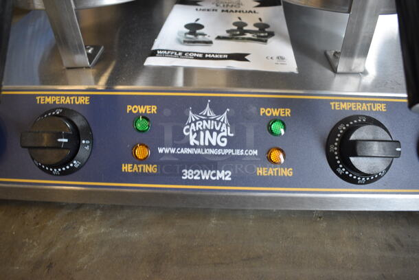 BRAND NEW IN BOX! Carnival King Model 382WCM2 Stainless Steel Commercial Countertop Double Waffle Cone Maker. 120 Volts, 1 Phase. 20x19x11 - Image 4 of 7