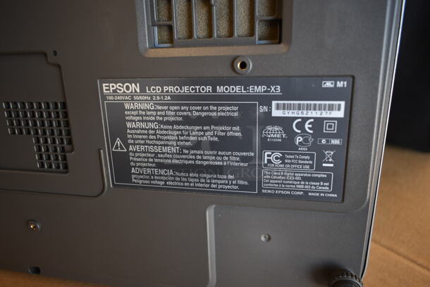 Epson EMP-X3 LCD Projector in Bag. 100-240 Volts, 1 Phase.  - Image 8 of 9