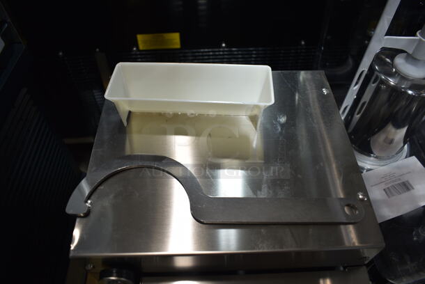 BRAND NEW SCRATCH AND DENT! Estella 348PEM9 Stainless Steel Commercial Countertop Extruder Pasta Machine. 120 Volts, 1 Phase. Tested and Powers On But Parts Do Not Move
 - Image 6 of 7