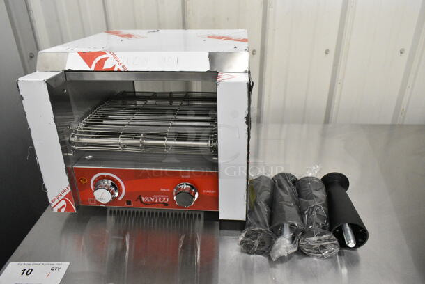 BRAND NEW SCRATCH AND DENT! 2023 Avantco 184T140 Stainless Steel Commercial Countertop 10" Wide Conveyor Toaster with 3" Opening. 300 Slices per Hour. 120 Volts, 1 Phase. Tested and Working! - Image 2 of 9