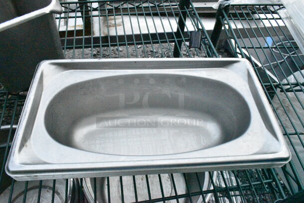 Green Finish 5 Tier Wire Shelving Unit on Commercial Casters w/ Contents Including Stainless Steel Cylindrical Bins. BUYER MUST DISMANTLE. PCI CANNOT DISMANTLE FOR SHIPPING. PLEASE CONSIDER FREIGHT CHARGES.  - Image 10 of 10