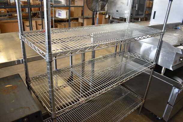 Chrome Finish 5 Tier Shelving Unit. BUYER MUST DISMANTLE. PCI CANNOT DISMANTLE FOR SHIPPING. PLEASE CONSIDER FREIGHT CHARGES. 48x18x72 - Image 4 of 5