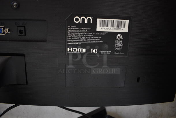2 Onn ONA24HB19T01 24" Monitor. 120 Volts, 1 Phase. 2 Times Your Bid!  - Image 5 of 5