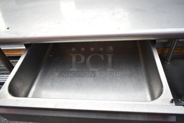 Stainless Steel Table w/ Back Splash, Under Shelf and 2 Drawers.  - Image 4 of 4