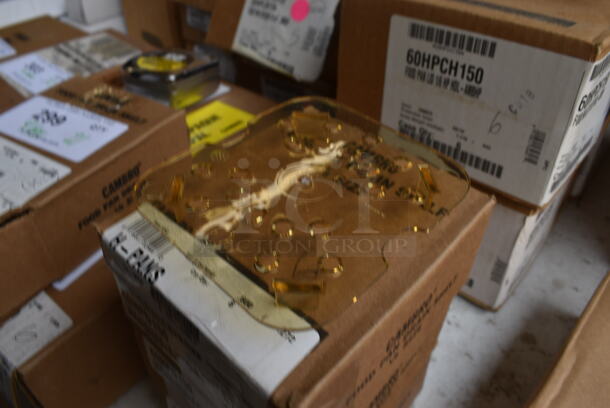 ALL ONE MONEY! Lot of 21 BRAND NEW IN BOX! Cambro Poly Amber Colored 1/6 Size Drop In Bin Straining Inserts - Image 2 of 3