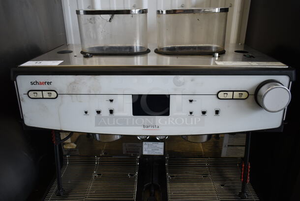 2018 Schaerer Barista Metal Commercial Countertop 2 Group Espresso Machine w/ 2 Hoppers and 2 Steam Wands. 208/240 Volts, 1 Phase. - Image 3 of 6