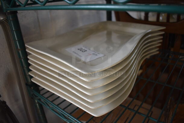 7 White Ceramic Plates. 9.5x13.5x1. 7 Times Your Bid! - Image 2 of 3